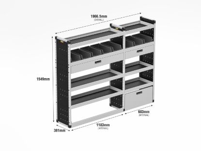 Picture of Van Guard Gold Trade Van Racking Package - Complete Kit for Volkswagen Crafter 2017-Onwards | L4 | H3, H4 | TVR-G-012