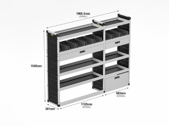 Picture of Van Guard Gold Trade Van Racking Package - Complete Kit for MAN TGE 2017-Onwards | L4 | H3, H4 | TVR-G-012