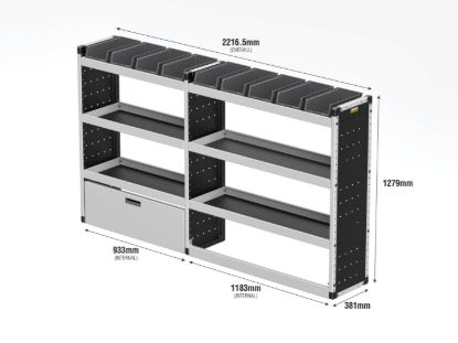 Picture of Van Guard Silver Trade Van Racking Package - Offside for Renault Trafic 2014-Onwards | L2 | H2 | TVR-S-004-OS