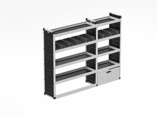 Picture of Van Guard Silver Trade Van Racking Package - Nearside for MAN TGE 2017-Onwards | L4 | H3, H4 | TVR-S-012-NS
