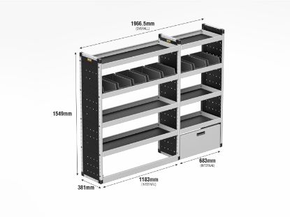 Picture of Van Guard Silver Trade Van Racking Package - Complete Kit for Volkswagen Crafter 2017-Onwards | L4 | H3, H4 | TVR-S-012
