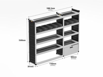 Picture of Van Guard Silver Trade Van Racking Package - Complete Kit for Volkswagen Crafter 2017-Onwards | L4 | H3, H4 | TVR-S-012