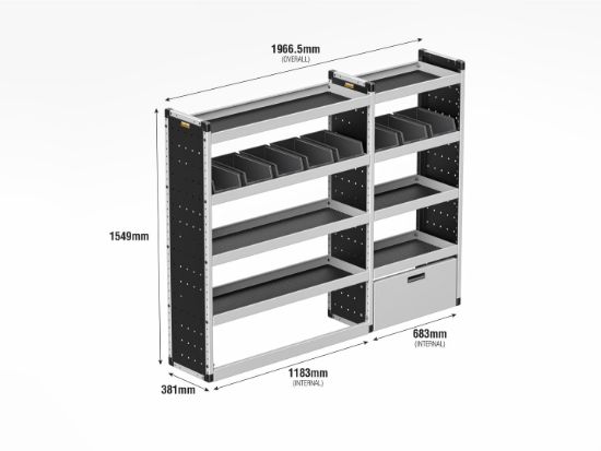 Picture of Van Guard Silver Trade Van Racking Package - Complete Kit for MAN TGE 2017-Onwards | L4 | H3, H4 | TVR-S-012