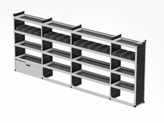 Picture of Van Guard Silver Trade Van Racking Package - Offside for Mercedes Sprinter 2018-Onwards | L3 | H2, H3 | TVR-S-015-OS