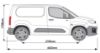 Picture of Rhino 2.2 m SafeStow4 (Extra Wide Ladder) for Peugeot Partner 2018-Onwards | L1 | H1 | Twin Rear Doors | RAS16-SK23