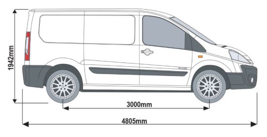 Picture of Van Guard ULTI Rack+ (Aluminium) - 5 Bar Roof Rack for Fiat Scudo 2007-2016 | L1 | H1 | Twin Rear Doors | VGUR-220