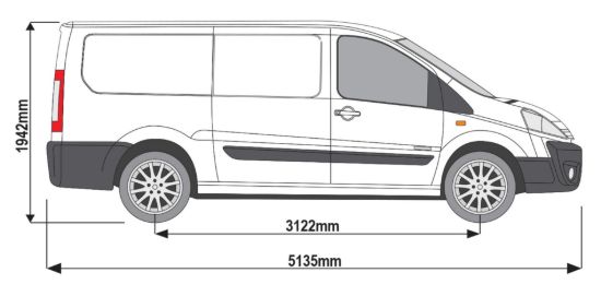 Picture of Van Guard ULTI Rack+ (Aluminium) - 5 Bar Roof Rack for Fiat Scudo 2007-2016 | L2 | H1 | Twin Rear Doors | VGUR-221