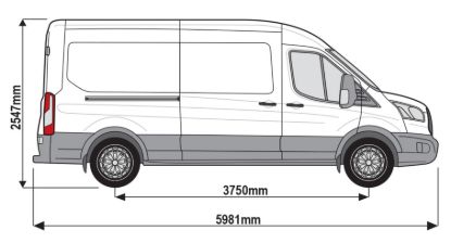 Picture of Van Guard ULTI Rack+ (Aluminium) - 7 Bar Roof Rack for Ford Transit 2014-Onwards | L3 | H2 | Twin Rear Doors | VGUR-258