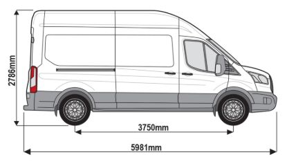 Picture of Van Guard ULTI Rack+ (Aluminium) - 6 Bar Roof Rack for Ford Transit 2014-Onwards | L3 | H3 | Twin Rear Doors | VGUR-259