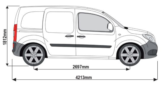 Picture of Van Guard ULTI Rack+ (Aluminium) - 5 Bar Roof Rack for Mercedes Citan 2012-2021 | L2 | H1 | Twin Rear Doors | VGUR-223
