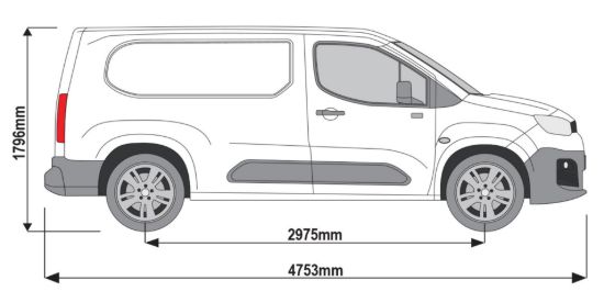 Picture of Van Guard ULTI Rack+ (Aluminium) - 4 Bar Roof Rack for Peugeot Partner 2018-Onwards | L2 | H1 | Twin Rear Doors | VGUR-283