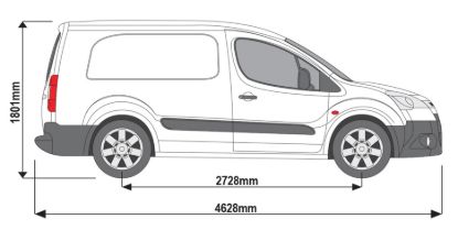 Picture of Van Guard ULTI Rack+ (Aluminium) - 5 Bar Roof Rack for Peugeot Partner 2008-2018 | L2 | H1 | Twin Rear Doors | VGUR-235