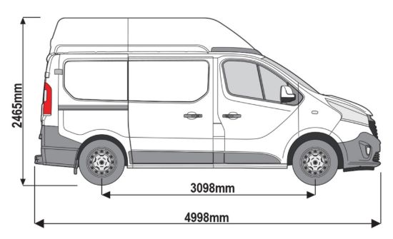 Picture of Van Guard ULTI Rack+ (Aluminium) - 4 Bar Roof Rack for Nissan Primastar 2022-Onwards | L1 | H2 | Twin Rear Doors | VGUR-266