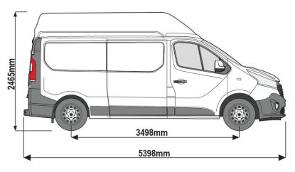 Picture of Van Guard ULTI Rack+ (Aluminium) - 5 Bar Roof Rack for Nissan Primastar 2022-Onwards | L2 | H2 | Twin Rear Doors | VGUR-267