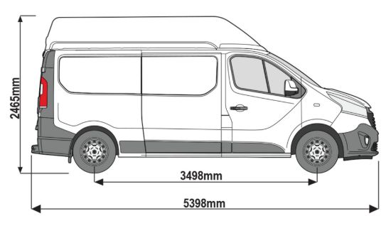Picture of Van Guard ULTI Rack+ (Aluminium) - 5 Bar Roof Rack for Nissan Primastar 2022-Onwards | L2 | H2 | Twin Rear Doors | VGUR-267