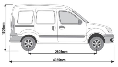 Picture of Van Guard Rear Roller System for ULTI Bars for Nissan Kubistar 2003-2009 | L1 | H1 | Twin Rear Doors | VGR-23
