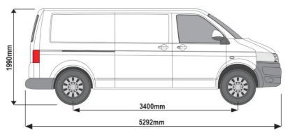 Picture of Van Guard ULTI Bar+ (Aluminium) - 2 Roof Bars for Volkswagen T6 Transporter 2015-2024 with Roller Bundle | L2 | H1 | Tailgate | VG263-2#VGR-02