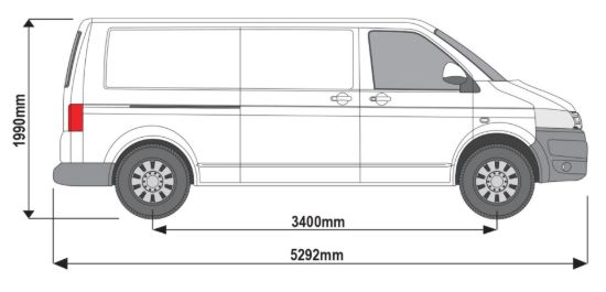 Picture of Van Guard ULTI Bar+ (Aluminium) - 2 Roof Bars for Volkswagen T6 Transporter 2015-2024 with Roller Bundle | L2 | H1 | Tailgate | VG263-2#VGR-02