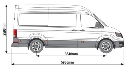 Picture of Rhino KammRack Roof Rack 3.6m long x 1.6m wide - Fixed and T-Track for MAN TGE 2017-Onwards | L3 | H3 | Twin Rear Doors | K666