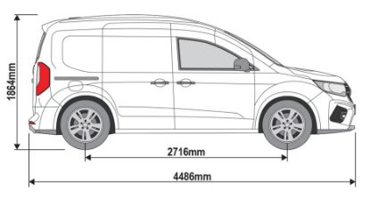 Picture of Rhino 3 Aluminium KammBar Pro Roof Bars and 4 free load stops for Nissan Townstar 2022-Onwards | L1 | H1 | Twin Rear Doors | PB3PR