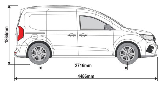 Picture of Rhino 2 KammBar Fleet Steel Roof Bars and 4 free load stops for Renault Kangoo 2022-Onwards | L1 | H1 | Twin Rear Doors | PB2FL