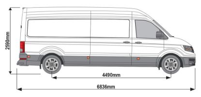 Picture of Rhino AccessStep Twin - black for Volkswagen Crafter 2017-Onwards | L4 | H3 | Twin Rear Doors | SS229B
