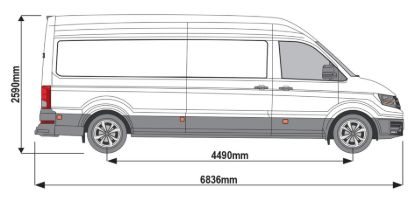 Picture of Rhino TowStep Black - No Reversing Sensors for Volkswagen Crafter 2017-Onwards | L4 | H3 | Twin Rear Doors | TS11B