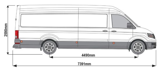 Picture of Rhino TowStep Black - No Reversing Sensors for Volkswagen Crafter 2017-Onwards | L5 | H3 | Twin Rear Doors | TS11B