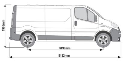 Picture of Rhino VanLadder Black - Black Rear Door Ladder with fiiting kit for Vauxhall Vivaro 2001-2014 | L2 | H1 | Twin Rear Doors | BL6-LK41