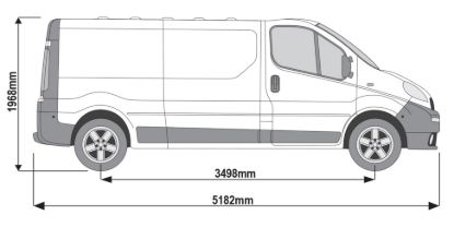 Picture of Rhino VanLadder Black - Black Rear Door Ladder with fiiting kit for Vauxhall Vivaro 2001-2014 | L2 | H1 | Twin Rear Doors | BL6-LK41