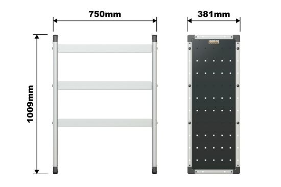Picture of Van Guard Trade Van Racking Single Unit - 3 Straight Shelves - H1009mm x W750mm | TVR-101