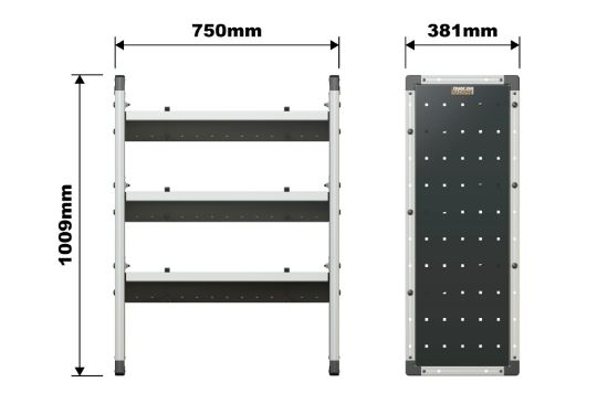 Picture of Van Guard Trade Van Racking Single Unit - 3 Angled Shelves - H1009mm x W750mm | TVR-102