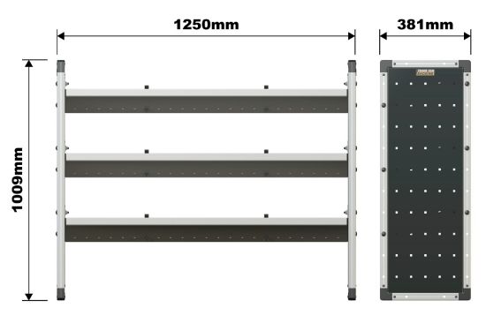 Picture of Van Guard Trade Van Racking Single Unit - 3 Angled Shelves - H1009mm x W1250mm | TVR-302