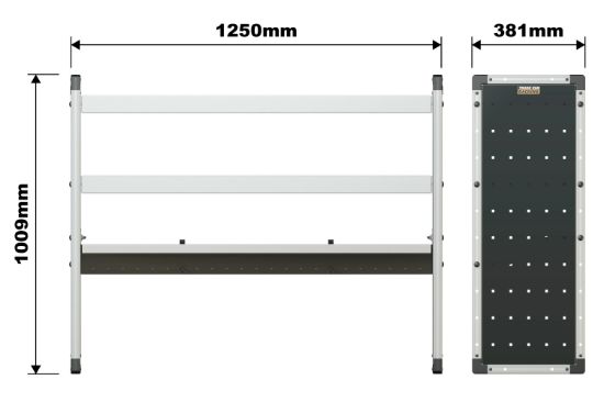 Picture of Van Guard Trade Van Racking Single Unit - 2 Straight Shelves, 1 Angled Shelf - H1009mm x W1250mm | TVR-303