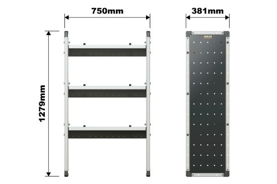 Picture of Van Guard Trade Van Racking Single Unit - 3 Angled Shelves - H1279mm x W750mm | TVR-402