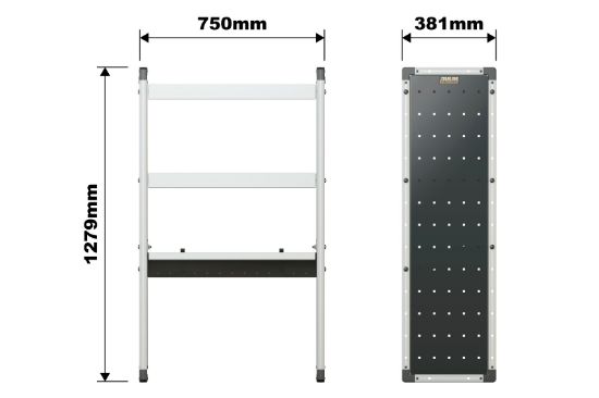 Picture of Van Guard Trade Van Racking Single Unit - 2 Straight Shelves, 1 Angled Shelf - H1279mm x W750mm | TVR-403