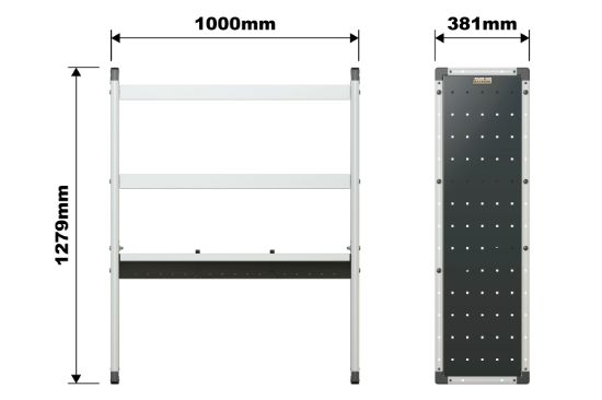 Picture of Van Guard Trade Van Racking Single Unit - 2 Straight Shelves, 1 Angled Shelf - H1279mm x W1000mm | TVR-503