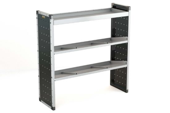 Van Guard Trade Van Racking Single Unit - 1 Straight Shelf, 2 Angled Shelves - H1279mm x W1250mm