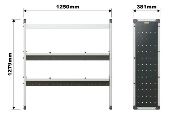 Picture of Van Guard Trade Van Racking Single Unit - 1 Straight Shelf, 2 Angled Shelves - H1279mm x W1250mm | TVR-604