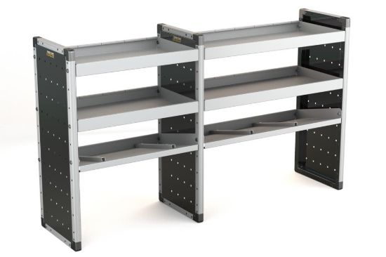 Van Guard Trade Van Racking Double Unit - 2 Straight, 1 Angled Per Bay - H1009mm x W1716.5mm (683mm & 933mm)