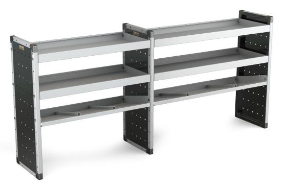Van Guard Trade Van Racking Double Unit - 2 Straight, 1 Angled Per Bay - H1009mm x W2216.5mm (933mm & 1183mm)