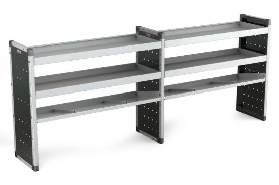 Van Guard Trade Van Racking Double Unit - 2 Straight, 1 Angled Per Bay - H1009mm x W2466.5mm (1183mm & 1183mm)