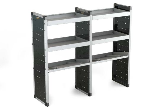 Van Guard Trade Van Racking Double Unit - 2 Straight, 1 Angled Per Bay - H1279mm x W1466.5mm (683mm & 683mm)