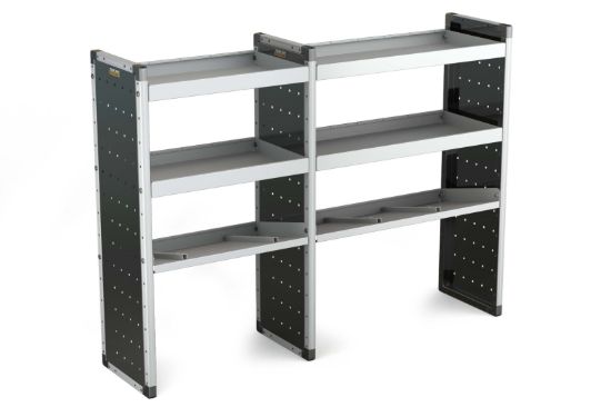 Van Guard Trade Van Racking Double Unit - 2 Straight, 1 Angled Per Bay - H1279mm x W1716.5mm (683mm & 933mm)