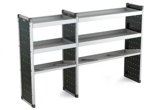 Van Guard Trade Van Racking Double Unit - 2 Straight, 1 Angled Per Bay - H1279mm x W1966.5mm (683mm & 1183mm)