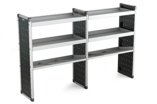 Van Guard Trade Van Racking Double Unit - 2 Straight, 1 Angled Per Bay - H1279mm x W1966.5mm (933mm & 933mm)