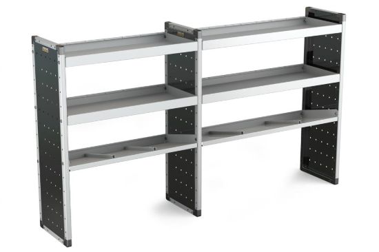 Van Guard Trade Van Racking Double Unit - 2 Straight, 1 Angled Per Bay - H1279mm x W2216.5mm (933mm & 1183mm)