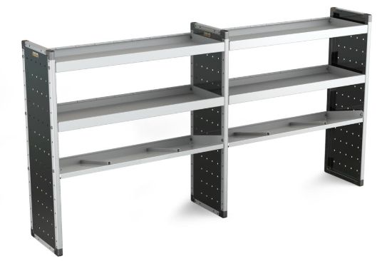 Van Guard Trade Van Racking Double Unit - 2 Straight, 1 Angled Per Bay - H1279mm x W2466.5mm (1183mm & 1183mm)