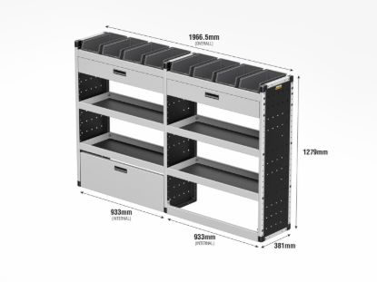 Picture of Van Guard Gold Trade Van Racking Package - Offside for Renault Trafic 2014-Onwards | L1 | H2 | TVR-G-010-OS