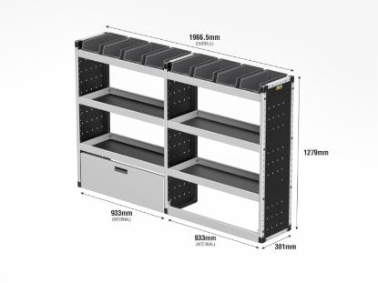Picture of Van Guard Silver Trade Van Racking Package - Offside for Renault Trafic 2014-Onwards | L1 | H2 | TVR-S-010-OS